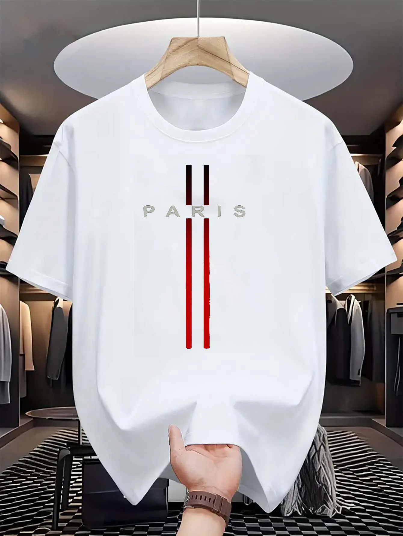 Street Fashion Paris - メンズ 100% 純綿 夏 カジュアル ルーズ