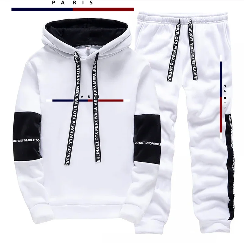 パリ風プリント柄のメンズセットアップ／パーカー／パンツ。秋の - Street Fashion Paris のレビューと価格