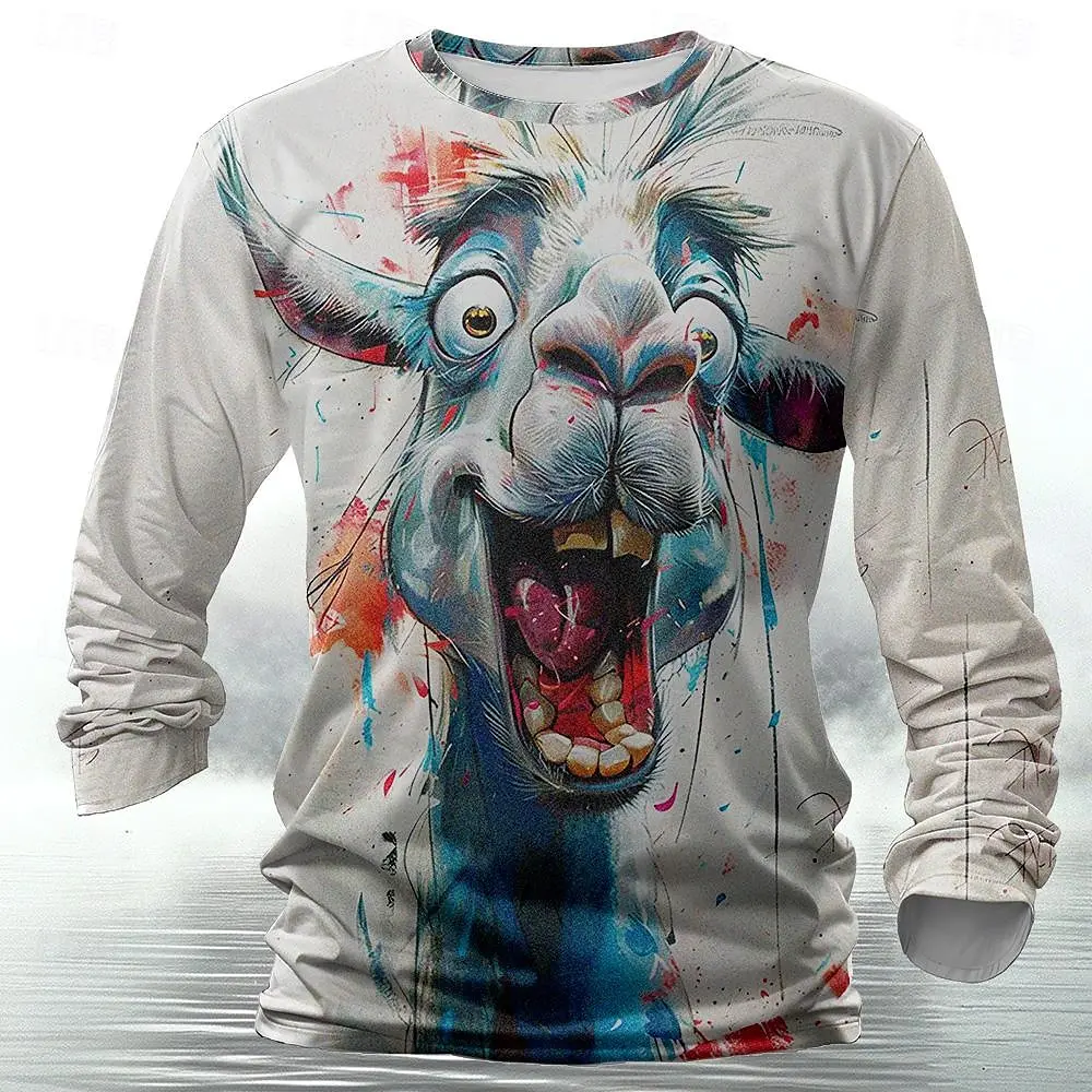 面白い3DアニマルプリントのメンズTシャツ。ヒップホップ風で - Street Fashion Hip Hop のレビューと価格