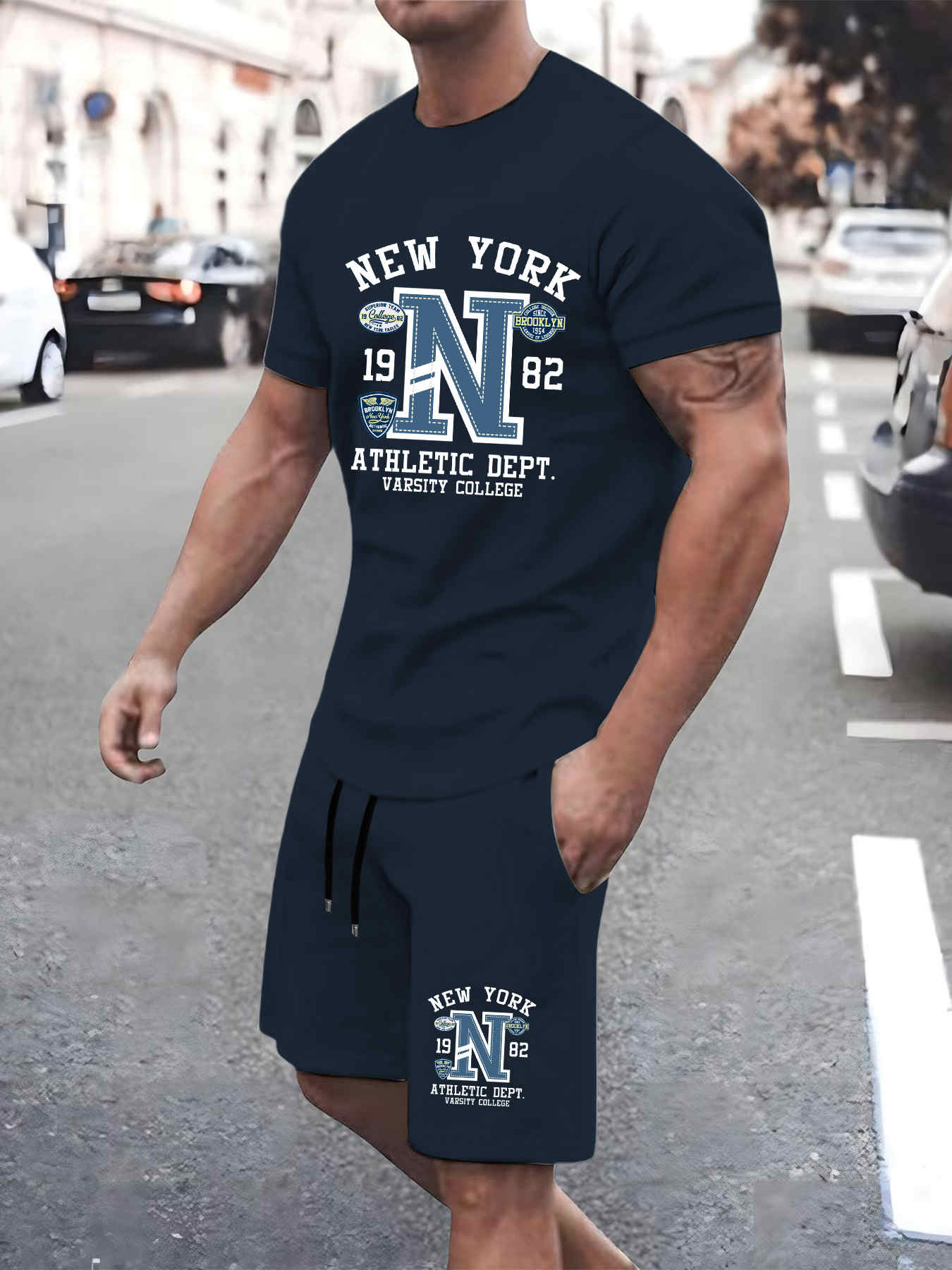 2025年ニューサマーメンズセット高品質Tシャツショーツツー - Street Fashion New York 2025 のレビューと価格