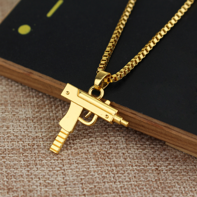 トレンディな Uzi 銃型ペンダントネックレス ゴシックパン - Street Fashion Hip Hop のレビューと価格