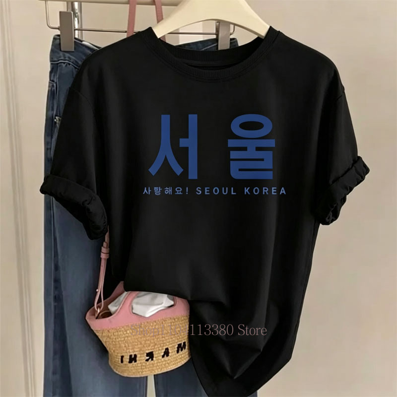 ソウル韓国グラフィックプリント Tシャツ女性のための夏のカジ - Street Fashion Of Seoul のレビューと価格