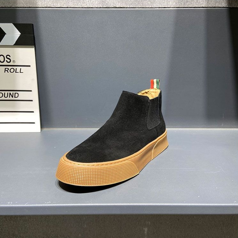 2026秋冬メンズチェルシーブーツ スリップオン PUレザー - Street Fashion Korean のレビューと価格