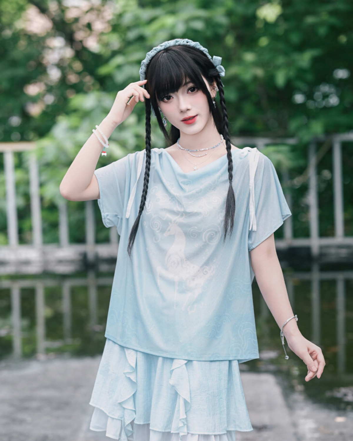 新しい中国風ドレープネックラインメッシュTシャツトップス女性 - Mesh Top Layering のレビューと価格